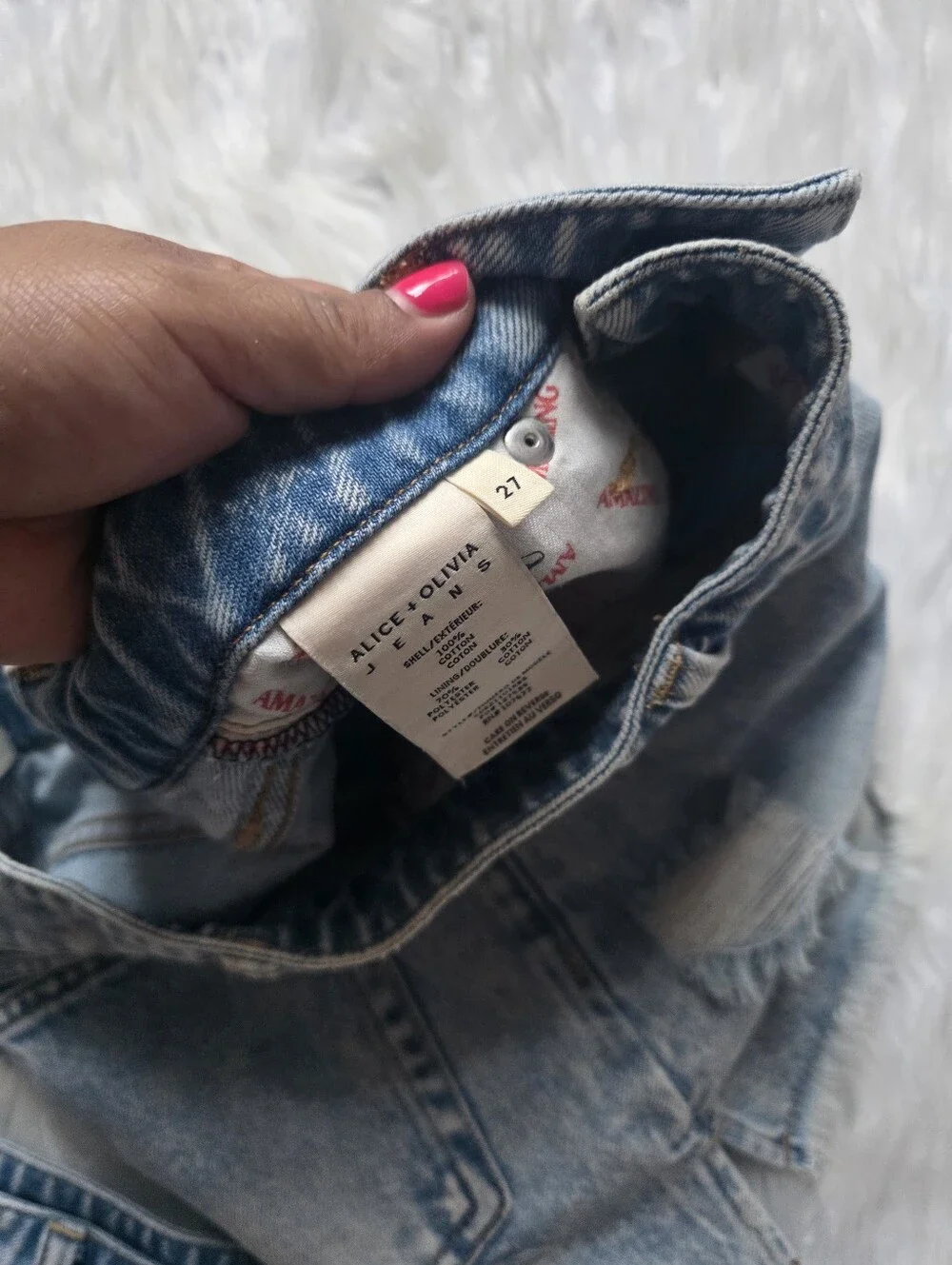 Alice + Olivia Washed Light Blue Distressed Denim Cutoff Shorts